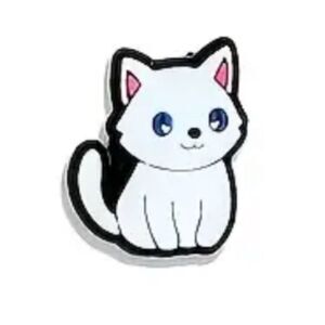 Cute Cat PVC shoe charm- White and Black 1pc NWOT